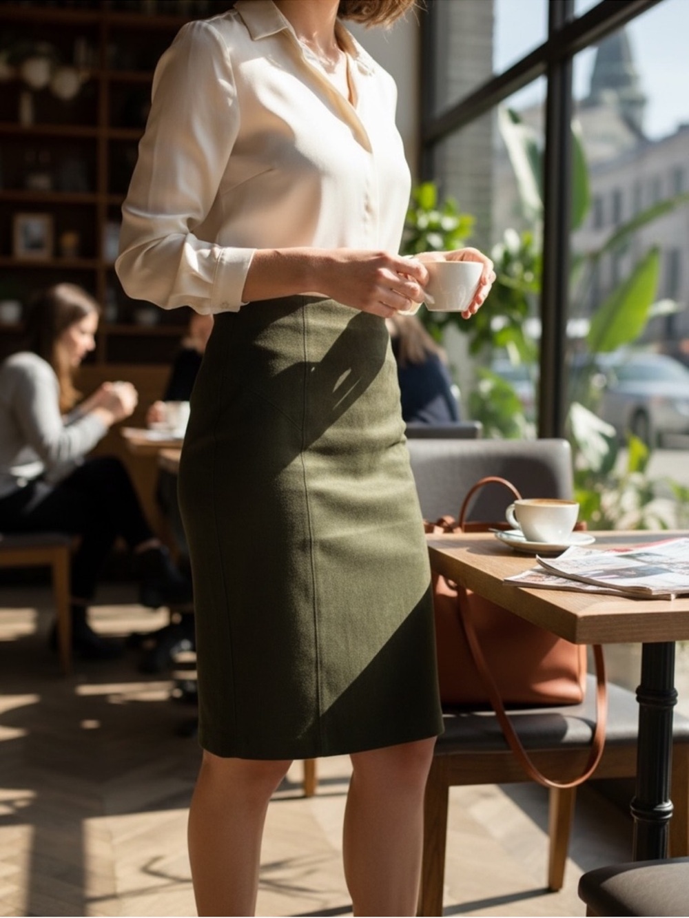 Marc New York Olive Pencil Skirt